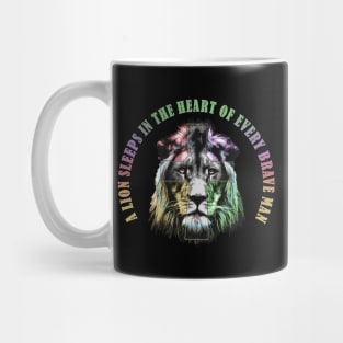 Colorful Lion Cross - high-quality vector graphic lion Mug